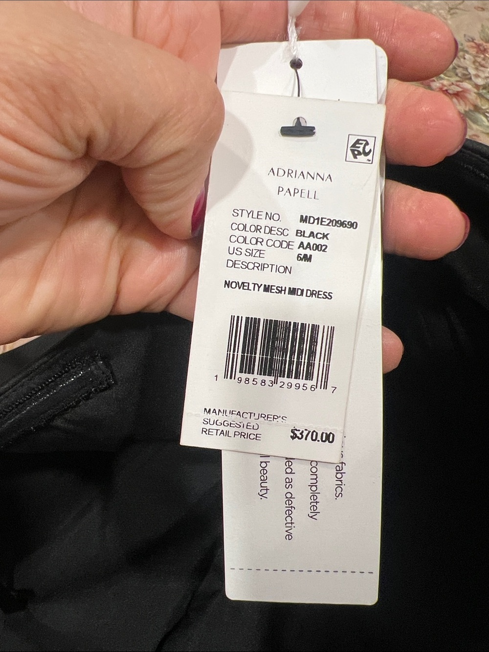 Aidan Mattox Strapless Black Midi Dress with Knotted Bust - Picture 5 of 6